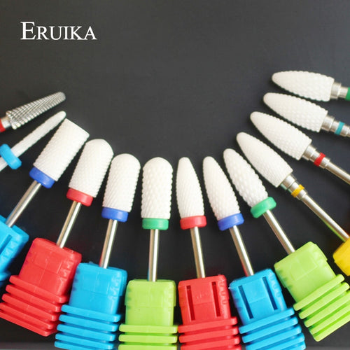 ERUIKA 13 Type Ceramic Nail Drill Bit Manicure Machine Accessories Rotary Electric Nail Files Manicure Cutter Nail Art Tools