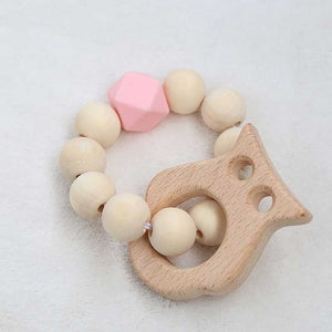 Baby Nursing Bracelets Wooden Teether Silicone Beads Teething Wood Rattles Toys Baby Teether Bracelets Nursing Toys Gift