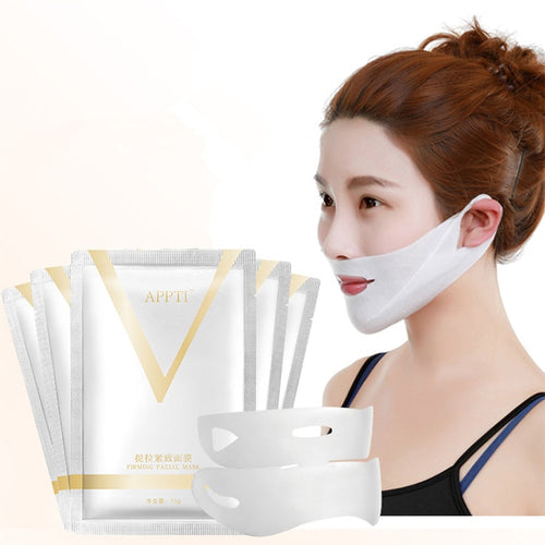 1pcs 4D Double V Face Shape Tension Firming Mask Paper Slimming Eliminate Edema Lifting Firming Thin Masseter Face Care Tool